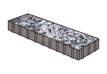 Гранитная тротуарная плитка Готика, Плита Granite FINO, 500x125x100, Диорит