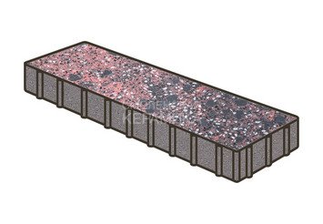 Гранитная тротуарная плитка Готика, Плита Granite FINO, 500x125x100, Дымовский