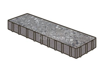Гранитная тротуарная плитка Готика, Плита Granite FINO, 500x125x100, Галенит