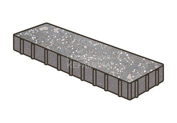 Гранитная тротуарная плитка Готика, Плита Granite FINO, 500x125x100, Ильменит