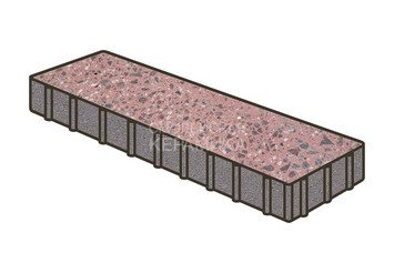 Гранитная тротуарная плитка Готика, Плита Granite FINO, 500x125x100, Ладожский