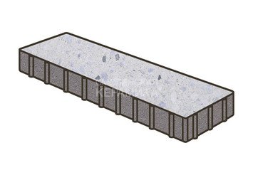 Гранитная тротуарная плитка Готика, Плита Granite FINO, 500x125x100, Мансуровский