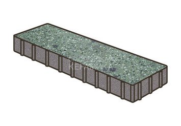 Гранитная тротуарная плитка Готика, Плита Granite FINO, 500x125x100, Порфир