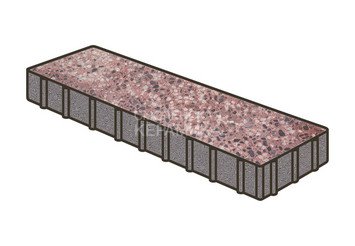 Гранитная тротуарная плитка Готика, Плита Granite FINO, 500x125x100, Сансет