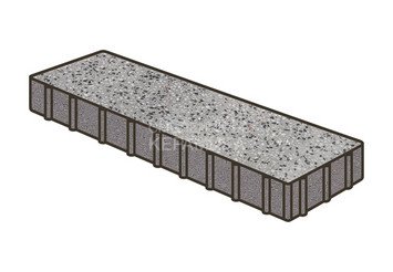 Гранитная тротуарная плитка Готика, Плита Granite FINO, 500x125x100, Цветок Урала