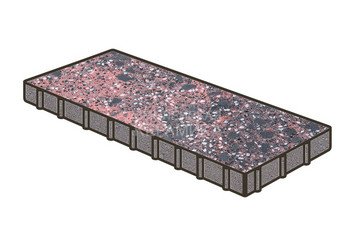 Гранитная тротуарная плитка Готика, Плита Granite FINO, 500x250x120, Дымовский
