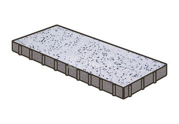 Гранитная тротуарная плитка Готика, Плита Granite FINO, 500x250x120, Покостовский