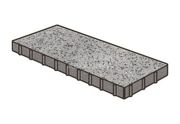 Гранитная тротуарная плитка Готика, Плита Granite FINO, 500x250x120, Цветок Урала