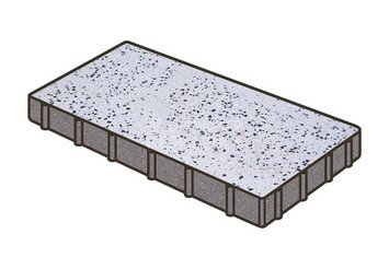 Гранитная тротуарная плитка Готика, Плита Granite FINO, 600x200x100, Покостовский
