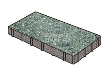 Гранитная тротуарная плитка Готика, Плита Granite FINO, 600x200x100, Порфир