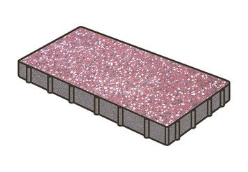 Гранитная тротуарная плитка Готика, Плита Granite FINO, 600x200x60, Емельяновский