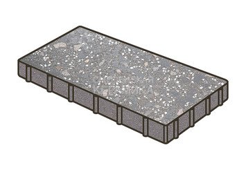 Гранитная тротуарная плитка Готика, Плита Granite FINO, 600x200x60, Ильменит