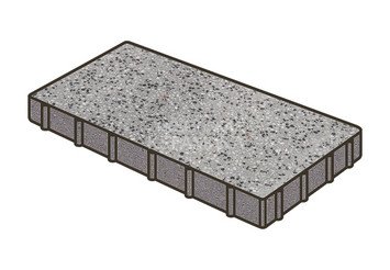 Гранитная тротуарная плитка Готика, Плита Granite FINO, 600x200x60, Цветок Урала
