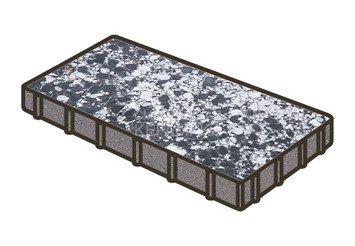 Гранитная тротуарная плитка Готика, Плита Granite FINO, 600x200x80, Диорит