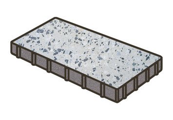 Гранитная тротуарная плитка Готика, Плита Granite FINO, 600x200x80, Грис Парга