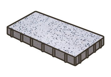 Гранитная тротуарная плитка Готика, Плита Granite FINO, 600x200x80, Покостовский
