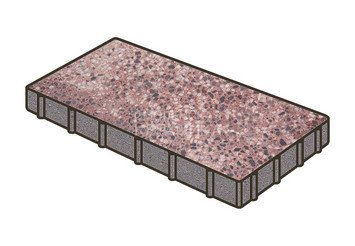 Гранитная тротуарная плитка Готика, Плита Granite FINO, 600x300x100, Сансет