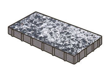 Гранитная тротуарная плитка Готика, Плита Granite FINO, 600x300x60, Диорит