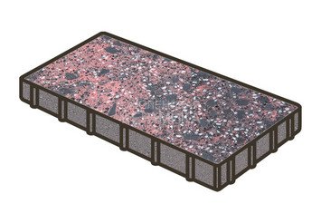 Гранитная тротуарная плитка Готика, Плита Granite FINO, 600x300x80, Дымовский
