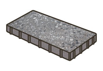 Гранитная тротуарная плитка Готика, Плита Granite FINO, 600x300x80, Галенит