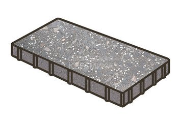 Гранитная тротуарная плитка Готика, Плита Granite FINO, 600x300x80, Ильменит
