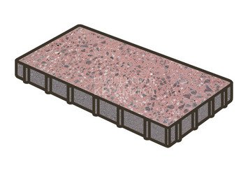 Гранитная тротуарная плитка Готика, Плита Granite FINO, 600x300x80, Ладожский