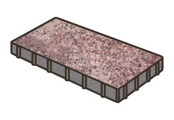 Гранитная тротуарная плитка Готика, Плита Granite FINO, 600x300x80, Сансет