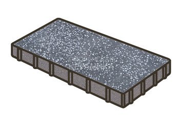Гранитная тротуарная плитка Готика, Плита Granite FINO, 600x300x80, Суховязкий