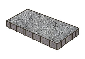 Гранитная тротуарная плитка Готика, Плита Granite FINO, 600x400x60, Белла Уайт