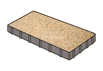 Гранитная тротуарная плитка Готика, Плита Granite FINO, 600x400x60, Жельтау