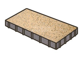 Гранитная тротуарная плитка Готика, Плита Granite FINO, 600x400x80, Жельтау