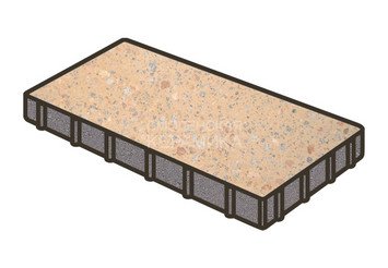 Гранитная тротуарная плитка Готика, Плита Granite FINO, 600x400x80, Павловское