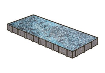 Гранитная тротуарная плитка Готика, Плита Granite FINO, 800x400x100, Азул Бахия