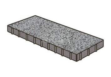 Гранитная тротуарная плитка Готика, Плита Granite FINO, 800x400x100, Белла Уайт