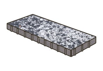 Гранитная тротуарная плитка Готика, Плита Granite FINO, 800x400x100, Диорит