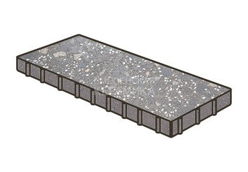 Гранитная тротуарная плитка Готика, Плита Granite FINO, 900x300x100, Ильменит