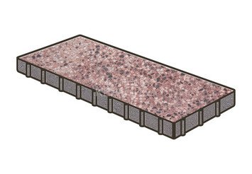 Гранитная тротуарная плитка Готика, Плита Granite FINO, 900x300x100, Сансет