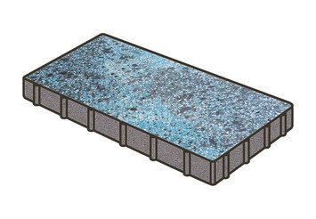 Гранитная тротуарная плитка Готика, Плита Granite FINO, 900x300x80, Азул Бахия