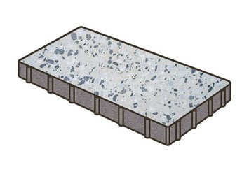 Гранитная тротуарная плитка Готика, Плита Granite FINO, 900x300x80, Грис Парга
