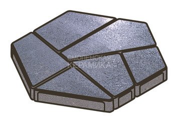 Гранитная тротуарная плитка Готика, Полигональ Granite FINO, 80 мм, Амфиболит