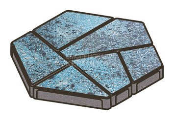 Гранитная тротуарная плитка Готика, Полигональ Granite FINO, 80 мм, Азул Бахия
