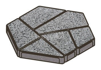 Гранитная тротуарная плитка Готика, Полигональ Granite FINO, 80 мм, Белла Уайт