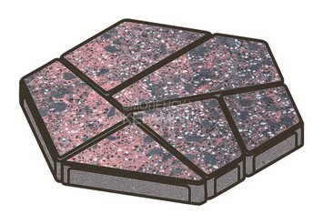 Гранитная тротуарная плитка Готика, Полигональ Granite FINO, 80 мм, Дымовский
