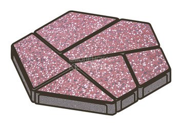 Гранитная тротуарная плитка Готика, Полигональ Granite FINO, 80 мм, Емельяновский