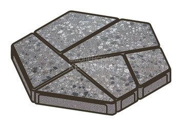 Гранитная тротуарная плитка Готика, Полигональ Granite FINO, 80 мм, Галенит