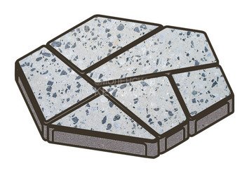 Гранитная тротуарная плитка Готика, Полигональ Granite FINO, 80 мм, Грис Парга
