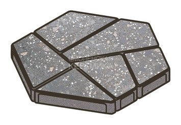 Гранитная тротуарная плитка Готика, Полигональ Granite FINO, 80 мм, Ильменит