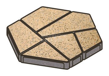 Гранитная тротуарная плитка Готика, Полигональ Granite FINO, 80 мм, Жельтау