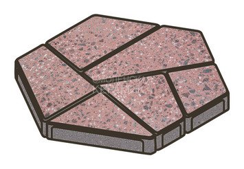 Гранитная тротуарная плитка Готика, Полигональ Granite FINO, 80 мм, Ладожский