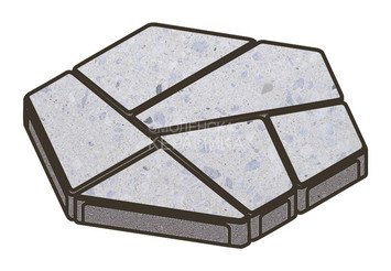 Гранитная тротуарная плитка Готика, Полигональ Granite FINO, 80 мм, Мансуровский